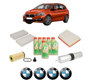 Set Pachet filtre revizie Bosch, 6 litrii ulei Castrol 5W30 BMW Seria 2 Gran Tourer Van (F46) 220 d din 2014, 4x Stickere auto cu BMW - Img 2