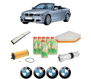 Set Pachet filtre revizie Bosch, 6 litrii ulei Castrol 5W30 BMW Seria 3 Convertible (E93) 320 d din 2007-2010, 4x Stickere auto cu BMW - Img 2
