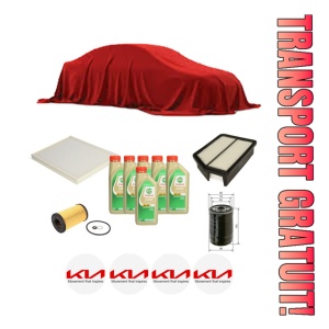 Set Pachet filtre revizie Bosch, 6 litrii ulei Castrol 5W30 KIA CARENS IV Van (A4) CRDi din 2015-2016, 4x Stickere auto cu KIA