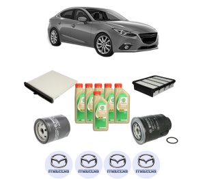 Set Pachet filtre revizie Bosch, 6 litrii ulei Castrol 5W30 MAZDA 3 Saloon (BM_, BN_) 2.2 D din 2013-2019, 4x Stickere auto cu MAZDA - Img 2