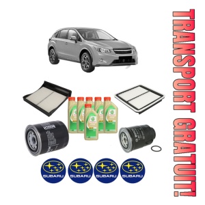Set Pachet filtre revizie Bosch, 6 litrii ulei Castrol 5W30 SUBARU XV (_GP_) 2.0 D AWD (GPD) din 2012-2017, 4x Stickere auto cu SUBARU