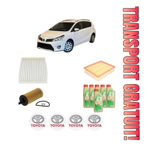 Set Pachet filtre revizie Bosch, 6 litrii ulei Castrol 5W30 TOYOTA VERSO (_R2_) 1.6 D4-D (WAR20_) din 2013-2018, 4x Stickere auto cu TOYOTA
