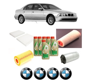 Set Pachet filtre revizie Bosch, 6 litrii ulei Castrol 5W40 BMW Seria 5 (E39) 520 d din 2000-2003, 4x Stickere auto cu BMW - Img 2