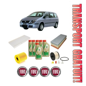 Set Pachet filtre revizie Bosch, 6 litrii ulei Castrol 5W40 FIAT ULYSSE (179_) 2.0 D Multijet din 2006-2011, 4x Stickere auto cu FIAT