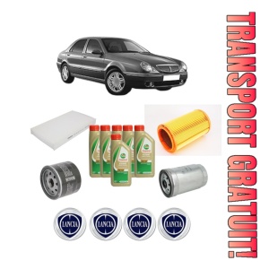 Set Pachet filtre revizie Bosch, 6 litrii ulei Castrol 5W40 LANCIA LYBRA (839_) 2.4 JTD (839AXL1A) din 2000-2002, 4x Stickere auto cu LANCIA
