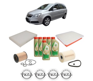 Set Pachet filtre revizie Bosch, 6 litrii ulei Castrol 5W40 OPEL ZAFIRA B Box Body/MPV (A05) 1.7 CDTI VAN (M75) din 2008-2015, 4x Stickere auto cu OPEL - Img 2