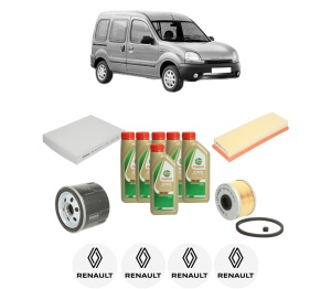 Set Pachet filtre revizie Bosch, 6 litrii ulei Castrol 5W40 RENAULT KANGOO (KC0/1_) 1.9 dTi (KC0U) din 2000, 4x Stickere auto cu RENAULT - Img 2