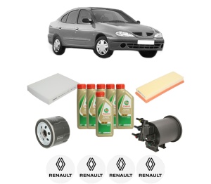 Set Pachet filtre revizie Bosch, 6 litrii ulei Castrol 5W40 RENAULT MEGANE I Classic (LA0/1_) 1.9 dCi (LA05, LA1F) din 2001-2003, 4x Stickere auto cu RENAULT - Img 2