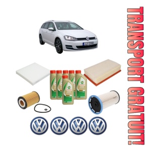 Set Pachet filtre revizie Bosch, 6 litrii ulei Castrol 5W40 Volkswagen GOLF VII Variant (BA5, BV5) 2.0 TDI din 2013-2020, 4x Stickere auto cu Volkswagen