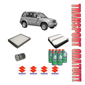 Set Pachet filtre revizie Bosch, 7 litrii ulei Castrol 10W40 SUZUKI GRAND VITARA I (FT, HT) 2.5 V6 24V 4x4 (SQ625) din 2001-2003, 4x Stickere auto cu SUZUKI