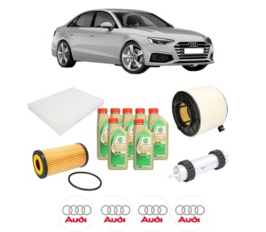 Set Pachet filtre revizie Bosch, 7 litrii ulei Castrol 5W30 AUDI A5 Sportback (F5A, F5F) 45 TDI quattro din 2018-2020, 4x Stickere auto cu AUDI - Img 2