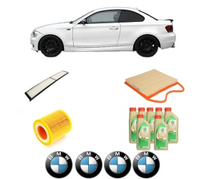 Set Pachet filtre revizie Bosch, 7 litrii ulei Castrol 5W30 BMW Seria 1 Coupe (E82) 135 i din 2007-2013, 4x Stickere auto cu BMW - Img 2