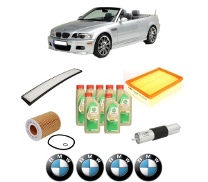 Set Pachet filtre revizie Bosch, 7 litrii ulei Castrol 5W30 BMW Seria 3 Convertible (E46) 323 Ci din 2000, 4x Stickere auto cu BMW - Img 2