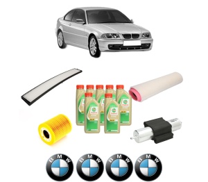 Set Pachet filtre revizie Bosch, 7 litrii ulei Castrol 5W30 BMW Seria 3 (E46) 330 d din 2003-2005, 4x Stickere auto cu BMW - Img 2