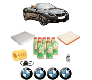 Set Pachet filtre revizie Bosch, 7 litrii ulei Castrol 5W30 BMW Seria 4 Convertible (F33, F83) 435 i din 2013-2016, 4x Stickere auto cu BMW - Img 2
