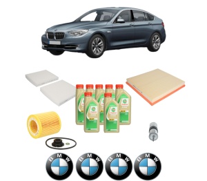 Set Pachet filtre revizie Bosch, 7 litrii ulei Castrol 5W30 BMW Seria 5 Gran Turismo (F07) 535 i din 2009-2017, 4x Stickere auto cu BMW - Img 2