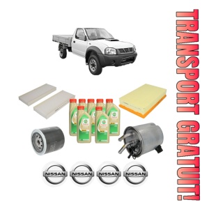 Set Pachet filtre revizie Bosch, 7 litrii ulei Castrol 5W30 NISSAN NAVARA NP300 Platform/Chassis (D40) 2.5 dCi 4WD din 2008, 4x Stickere auto cu NISSAN