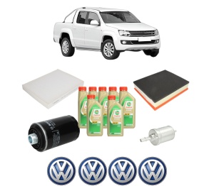 Set Pachet filtre revizie Bosch, 7 litrii ulei Castrol 5W30 Volkswagen AMAROK (2HA, 2HB, S1B, S6B, S7A, S7B, AGD) 2.0 TSI din 2010-2016, 4x Stickere auto cu Volkswagen - Img 2