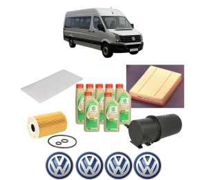 Set Pachet filtre revizie Bosch, 7 litrii ulei Castrol 5W30 Volkswagen CRAFTER 30-35 Bus (2E_) 2.0 TDI din 2013-2016, 4x Stickere auto cu Volkswagen - Img 2