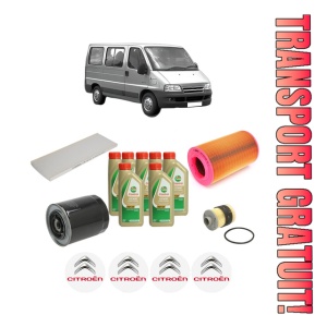 Set Pachet filtre revizie Bosch, 7 litrii ulei Castrol 5W40 CITROEN JUMPER I Bus (244, Z_) 2.8 HDi din 2002-2006, 4x Stickere auto cu CITROEN