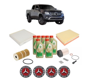 Set Pachet filtre revizie Bosch, 7 litrii ulei Castrol 5W40 MERCEDES-BENZ X-CLASS Platform/Chassis (470) X 220 d (470.210) din 2017, 4x Stickere auto cu MERCEDES-BENZ - Img 2