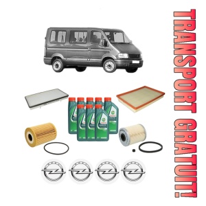 Set Pachet filtre revizie Bosch, 8 litrii ulei Castrol 10W40 OPEL MOVANO A Bus (X70) 3.0 DTi (JD) din 2003, 4x Stickere auto cu OPEL