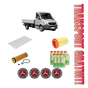 Set Pachet filtre revizie Bosch, 8 litrii ulei Castrol 5W30 MERCEDES-BENZ SPRINTER 3-t Platform/Chassis (B906) 216 (906.113, 906.213) din 2008-2018, 4x Stickere auto cu MERCEDES-BENZ