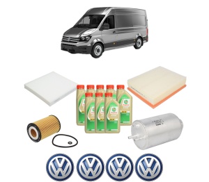 Set Pachet filtre revizie Bosch, 8 litrii ulei Castrol 5W30 Volkswagen CRAFTER Van (SY_, SX_) 2.0 TDI 4motion (SYB, SYC, SYD) din 2017, 4x Stickere auto cu Volkswagen - Img 2