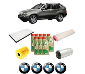 Set Pachet filtre revizie Bosch, 8 litrii ulei Castrol 5W40 BMW Seria X5 (E53) 3.0 d din 2001-2003, 4x Stickere auto cu BMW - Img 2