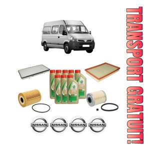 Set Pachet filtre revizie Bosch, 8 litrii ulei Castrol 5W40 NISSAN INTERSTAR Bus (X70) dCi 140 din 2003, 4x Stickere auto cu NISSAN