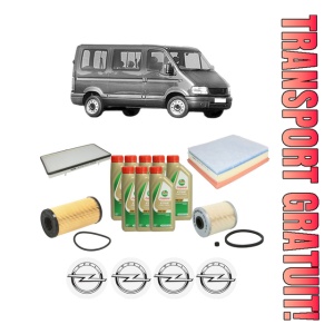 Set Pachet filtre revizie Bosch, 8 litrii ulei Castrol 5W40 OPEL MOVANO A Bus (X70) 2.5 CDTI (JD) din 2006, 4x Stickere auto cu OPEL