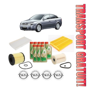 Set Pachet filtre revizie Bosch, 8 litrii ulei Castrol 5W40 OPEL VECTRA C GTS (Z02) 3.0 CDTi (F68) din 2005-2008, 4x Stickere auto cu OPEL