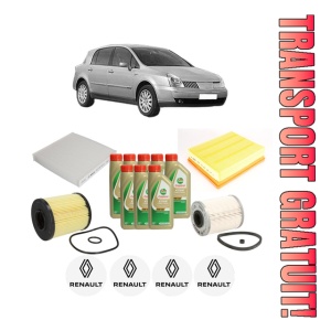 Set Pachet filtre revizie Bosch, 8 litrii ulei Castrol 5W40 RENAULT VEL SATIS (BJ0_) 3.0 dCi (BJ0S) din 2006-2009, 4x Stickere auto cu RENAULT