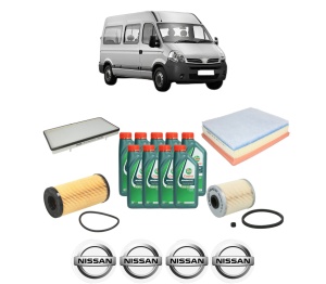 Set Pachet filtre revizie Bosch, 9 litrii ulei Castrol 10W40 NISSAN INTERSTAR Bus (X70) dCi 100 din 2003-2006, 4x Stickere auto cu NISSAN - Img 2