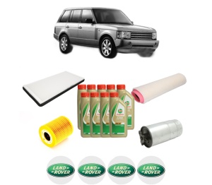 Set Pachet filtre revizie Bosch, 9 litrii ulei Castrol 5W40 LAND ROVER RANGE ROVER III (L322) 3.0 D 4x4 din 2002-2012, 4x Stickere auto cu LAND ROVER - Img 2