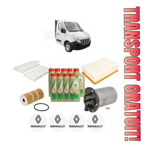 Set Pachet filtre revizie Bosch, 9 litrii ulei Castrol 5W40 RENAULT MASTER III Platform/Chassis (EV, HV, UV) 2.3 dCi 165 FWD (EV0P, EV0U, EV11, EV12, HV0P, HV0U,... din 2014, 4x Stickere auto cu RENAULT