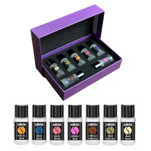 Set Parfumuri Auto AMOS Mini Purple, 7 Arome Premium 10ml, Rezerve Difuzor Auto, Persistență Îndelungată
