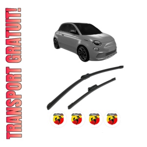 Set stergatoare ABARTH 500E Hatchback (332_) din 2023, pentru parbriz auto, 2 bucati, Bosch Aerotwin, din cauciuc siliconat rezistent, 4 Stickere Auto ABARTH
