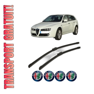 Set stergatoare ALFA ROMEO 159 Sportwagon (939_) din 2005-2012, pentru parbriz auto, 2 bucati, Bosch Aerotwin, din cauciuc siliconat rezistent, 4 Stickere Auto ALFA ROMEO