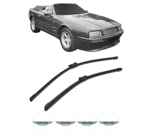 Set stergatoare ASTON MARTIN VIRAGE Vantage din 2011-2012, pentru parbriz auto, 2 bucati, Bosch Aerotwin, din cauciuc siliconat rezistent, 4 Stickere Auto ASTON MARTIN v56211