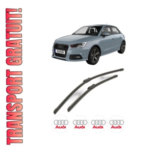 Set stergatoare AUDI A1 Sportback (GBA) din 2018-2021, pentru parbriz auto, 2 bucati, Bosch Aerotwin, din cauciuc siliconat rezistent, 4 Stickere Auto AUDI
