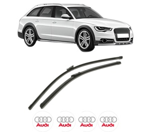 Set stergatoare AUDI A6 Allroad C7 (4GH, 4GJ) din 2012-2018, pentru parbriz auto, 2 bucati, Bosch Aerotwin, din cauciuc siliconat rezistent, 4 Stickere Auto AUDI v52971