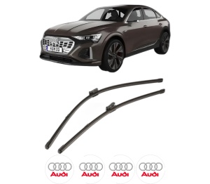 Set stergatoare AUDI Q8 E-TRON Sportback (GET) din 2022, pentru parbriz auto, 2 bucati, Valeo Silencio Xtrm, din cauciuc siliconat rezistent, 4 Stickere Auto AUDI v35556