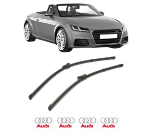 Set stergatoare AUDI TT Roadster (FV9, FVR) din 2014-2020, pentru parbriz auto, 2 bucati, Valeo Silencio Xtrm, din cauciuc siliconat rezistent, 4 Stickere Auto AUDI v35796