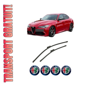 Set stergatoare auto ALFA ROMEO GIULIA (952_) din 2015-2022, pentru parbriz auto, 2 bucati, Bosch Aerotwin, din cauciuc siliconat rezistent, 4 Stickere Auto ALFA ROMEO