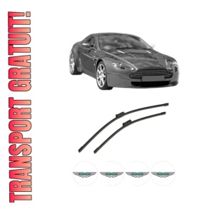 Set stergatoare auto ASTON MARTIN VANTAGE Vantage din 2008-2018, pentru parbriz auto, 2 bucati, Bosch Aerotwin, din cauciuc siliconat rezistent, 4 Stickere Auto ASTON MARTIN