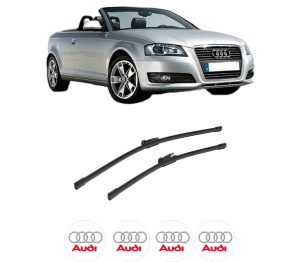 Set stergatoare auto AUDI A3 Convertible (8P7) din 2008-2013, pentru parbriz auto, 2 bucati, Bosch Aerotwin, din cauciuc siliconat rezistent, 4 Stickere Auto AUDI - Img 2