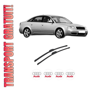 Set stergatoare auto AUDI A6 C5 (4B2, 4B4) din 1997-2005, pentru parbriz auto, 2 bucati, Bosch Aerotwin Retrofit, din cauciuc siliconat rezistent, 4 Stickere Auto AUDI