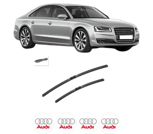 Set stergatoare auto AUDI A8 D4 (4H2, 4H8, 4HC, 4HL) din 2009-2018, pentru parbriz auto, 2 bucati, Bosch Aerotwin, din cauciuc siliconat rezistent, 4 Stickere Auto AUDI - Img 2