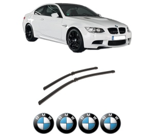 Set stergatoare auto BMW Seria 3 Coupe (E92) din 2006-2013, pentru parbriz auto, 2 bucati, Bosch Aerotwin, din cauciuc siliconat rezistent, 4 Stickere Auto BMW Seria - Img 2